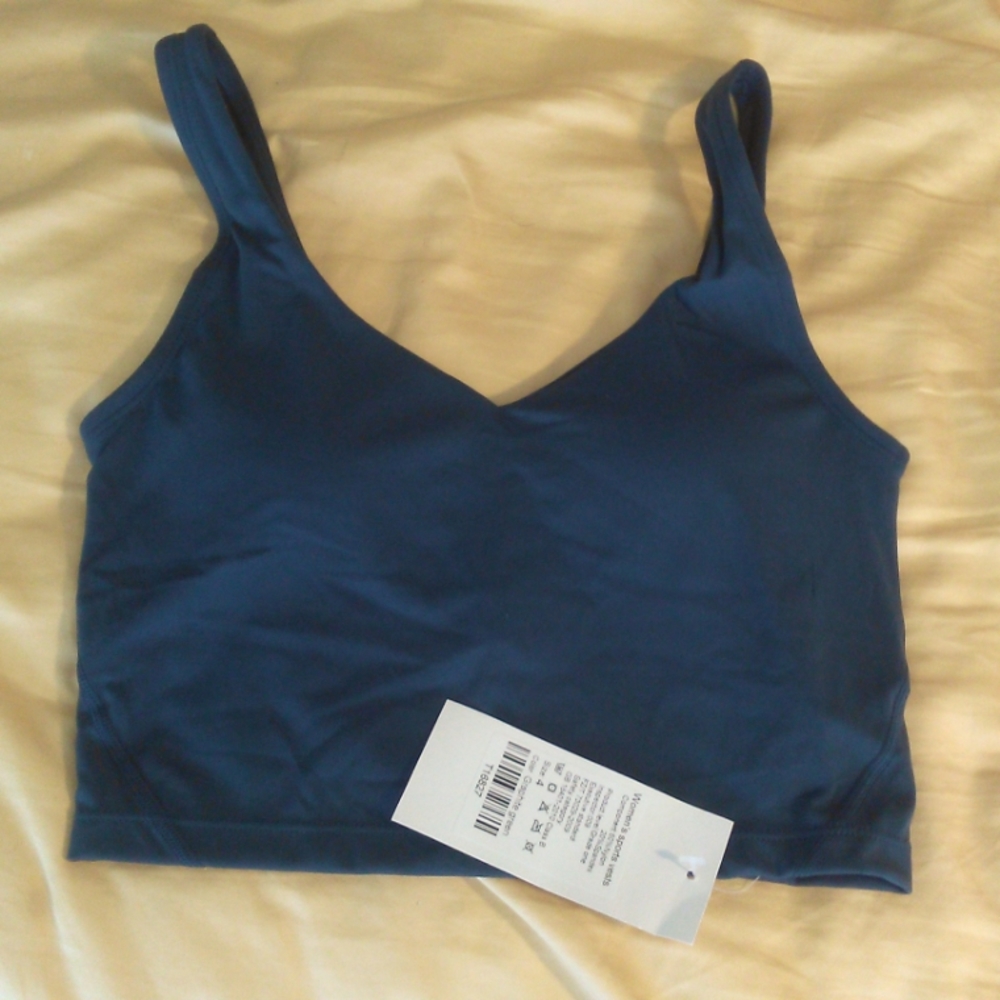 BNWT SPORTS VEST/ TOP LADIES SZ. 4 DARK BLUE BY NEW ATTITUDE  STRETCHY